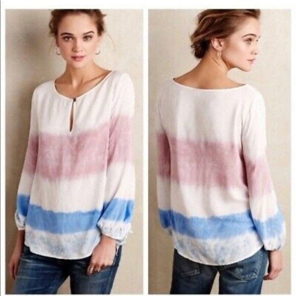 Anthropologie Tops - Anthropologie Holding Horses Tie Dye Tie Sleeve Top New Condition Medium